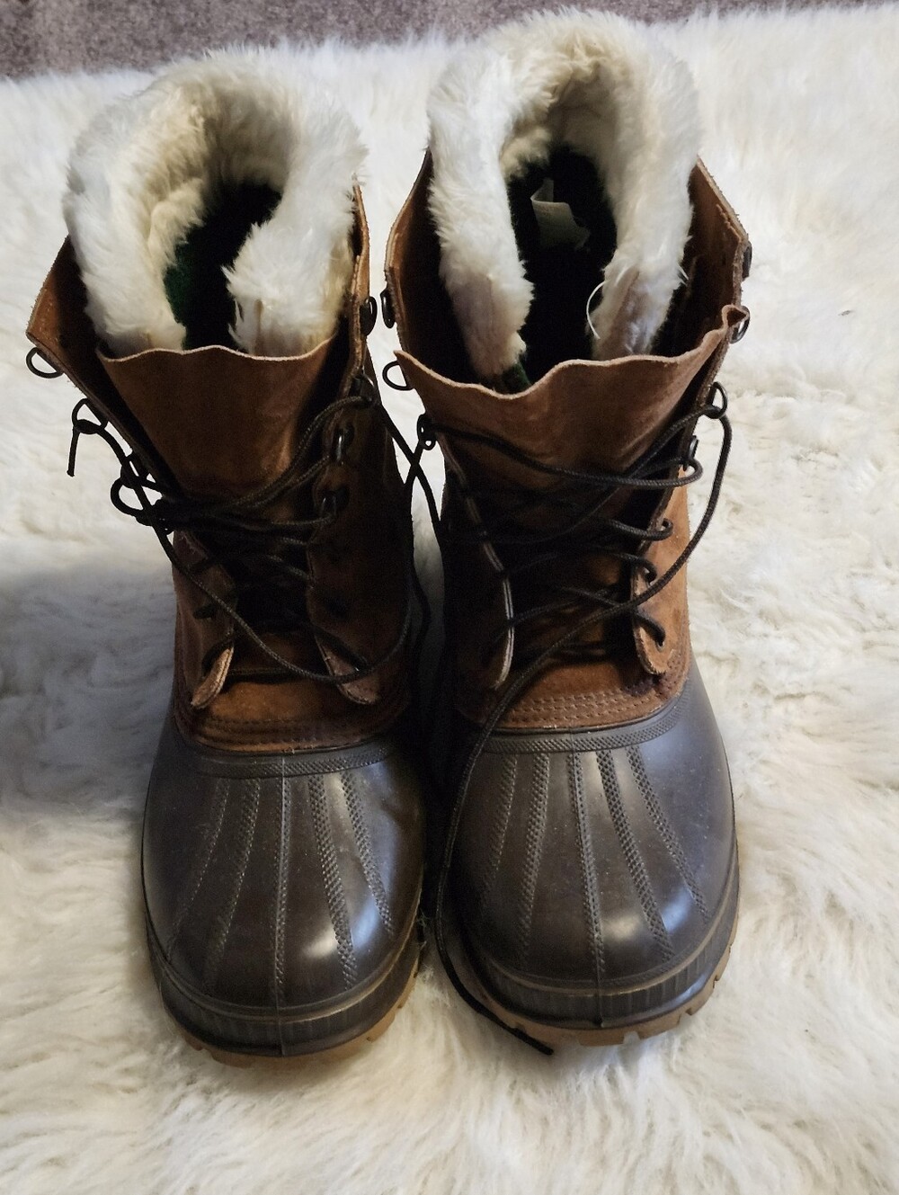 Sorel Brown and Dark Brown Men's Insulated Fur-Trim Boots